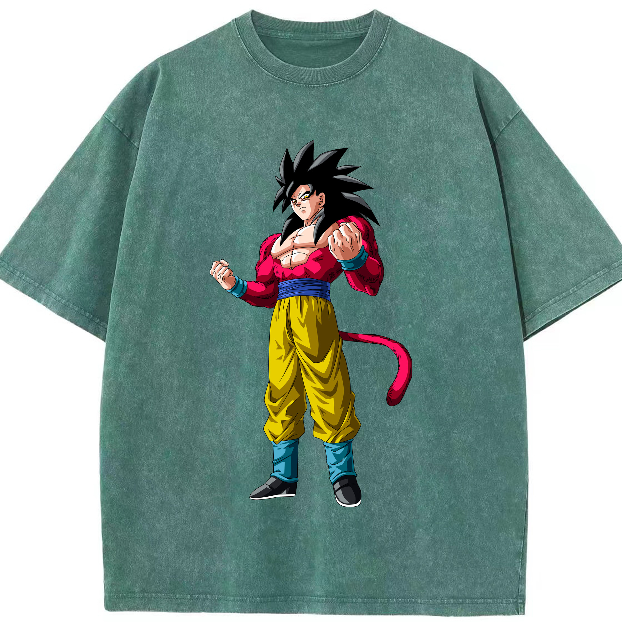 （画像用） ドラゴンボール 孫悟空（そん ごくう）Son Goku カカロット DRAGON BALL Kakarotto 綿100% ヴィンテージ風 半袖Tシャツ（フロントプリント）